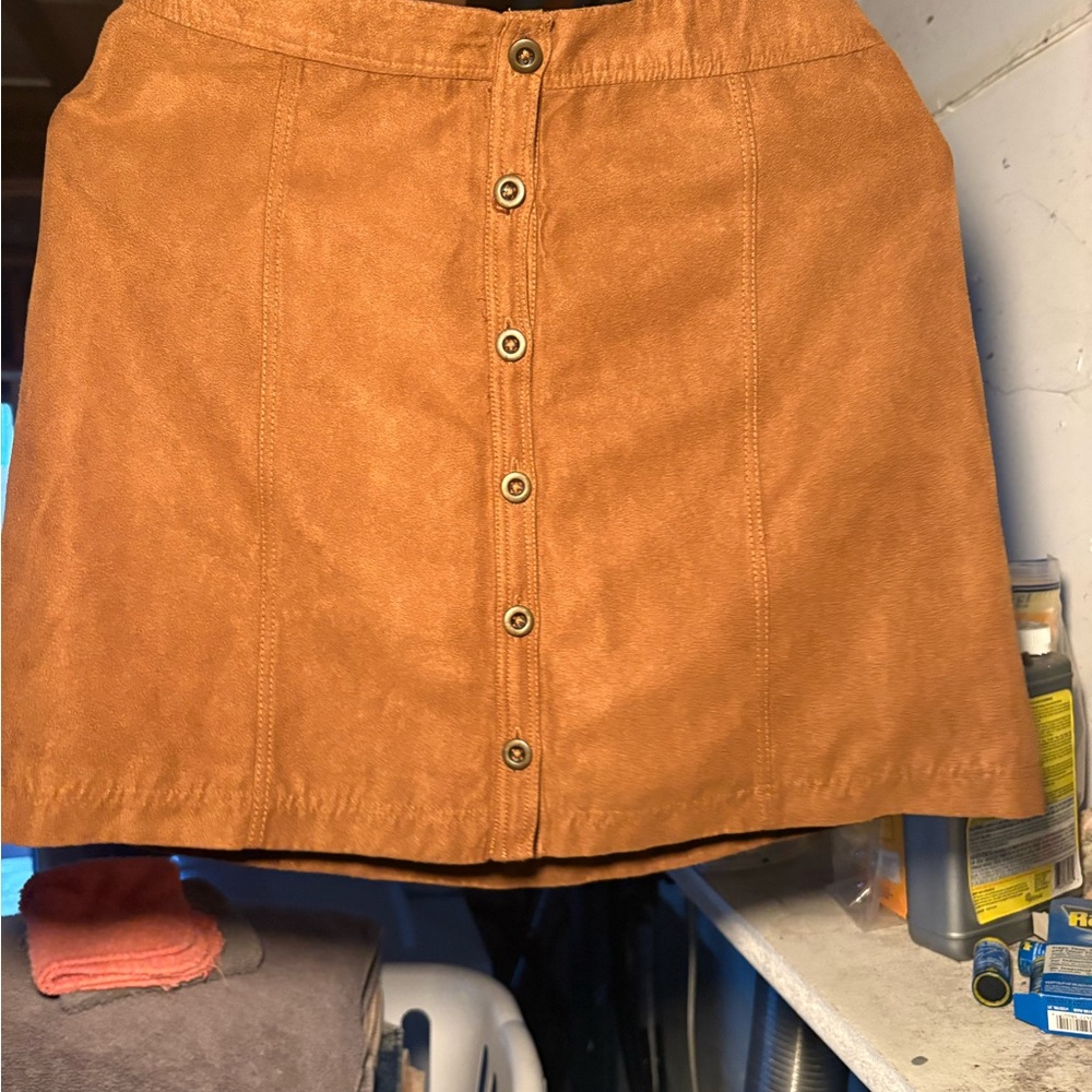 Hollister Brown Button-Front Mini Skirt